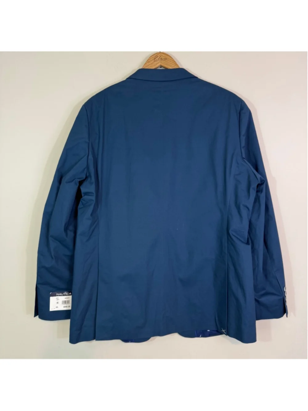 NAUTICA Modern-Fit Seasonal Cotton Stretch Suit Set Marine Blue 48L Blazer x 43W